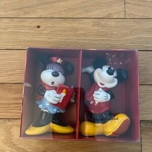 Disney Mickey Minnie Mouse Christmas Salt Pepper Shaker Set St Nicholas‎ Square